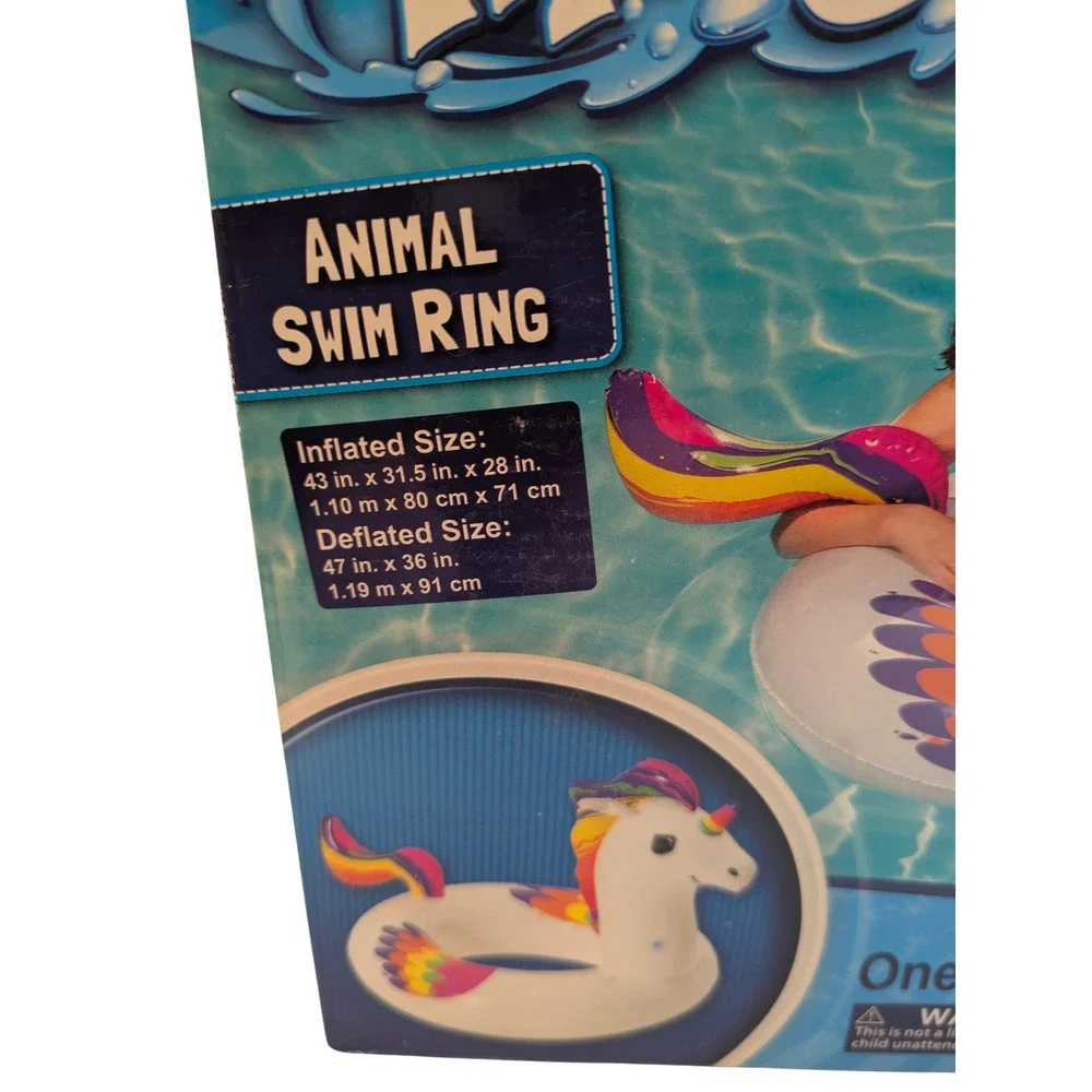 Bestway H2OGo Animal Swim Ring Unicorn Rainbow Floatie‎ Ages 10 Plus